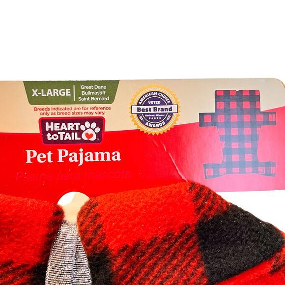NWT Buffalo Red Black Plaid Pet Knit Dog Pajamas Size XL - Picture 4 of 6